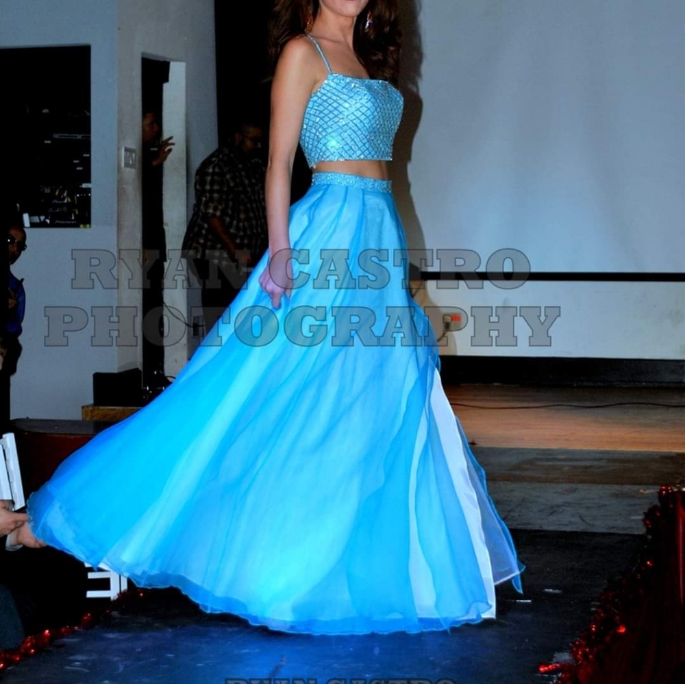 Two Piece Beaded Aqua Dress - Prom / Pageant